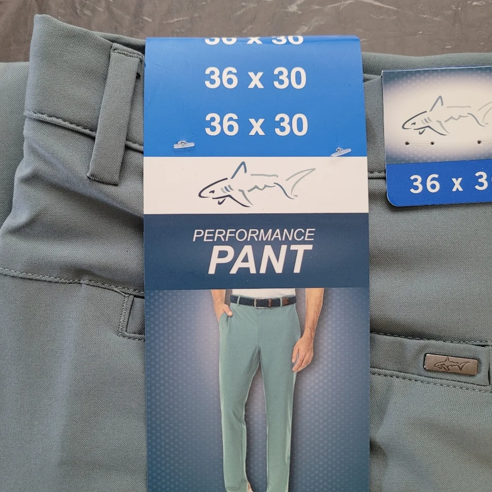 Greg Norman Performance Stretch Men's Pants - Greenish-Gray NEW Flex Waistband